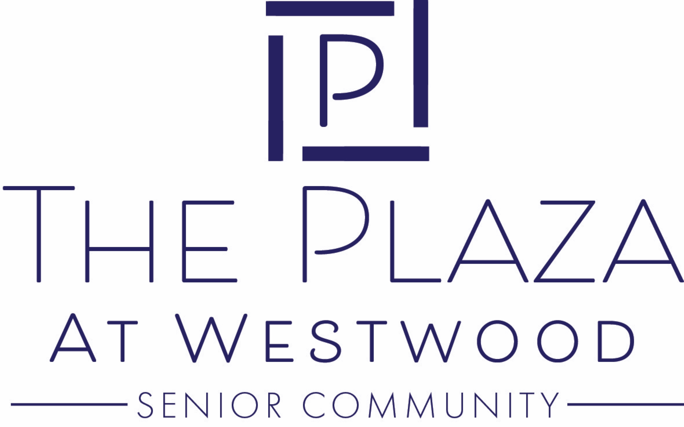 Company Logo reads'The Plaza at Westwood, Senior Community'